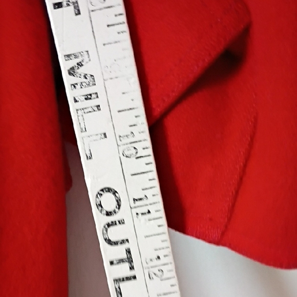 Geoffrey Beene For Gallant Red Trench Coat Peacoat with Gold Buttons 100% Wool - Picture 12 of 12